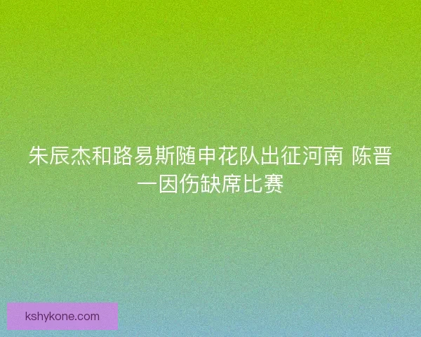 朱辰杰和路易斯随申花队出征河南 陈晋一因伤缺席比赛